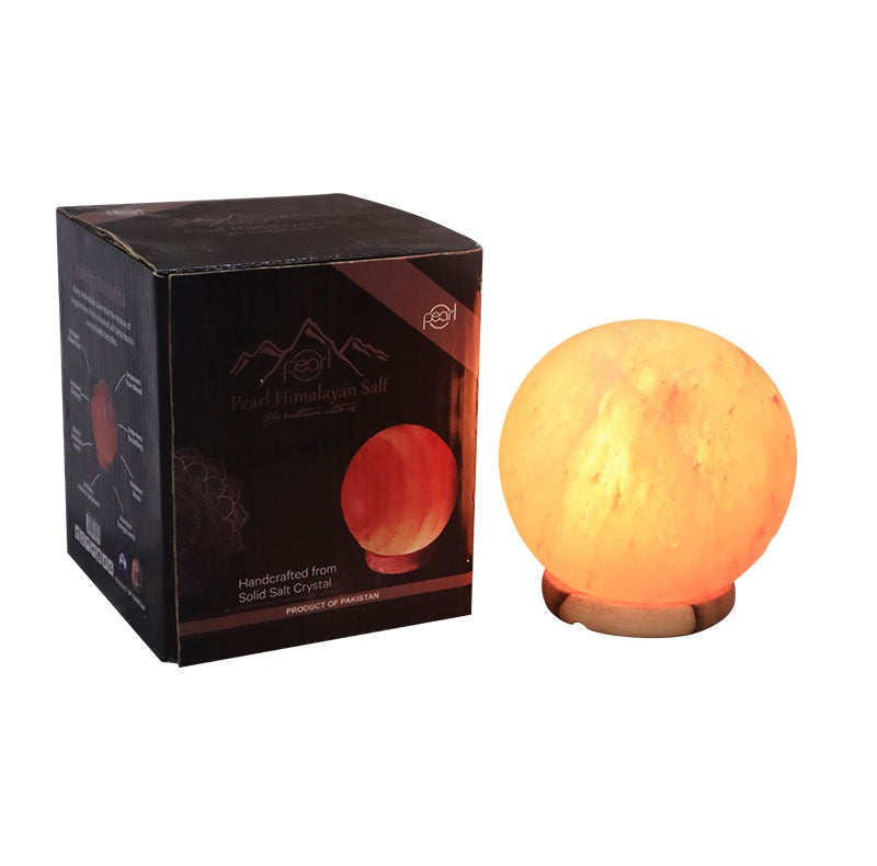 Pearl Himalayan salt lamp - round globe shape
