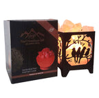 Pearl Himalayan salt lamp - Bird design metal basket